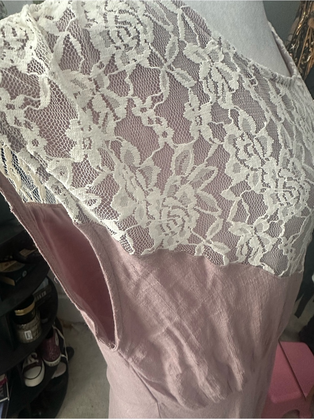 Joyfolie Mia Joy dusty rose maxi dress with lace detail XL - Picture 4 of 4